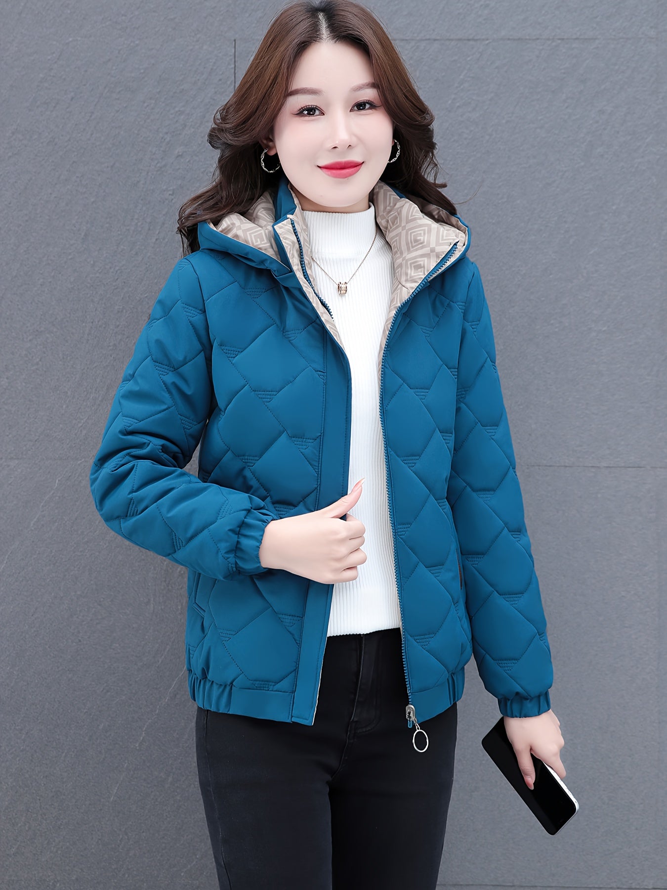 Women's Winter Hooded Jacket Lightweight Warm Outdoor Camping Coat
