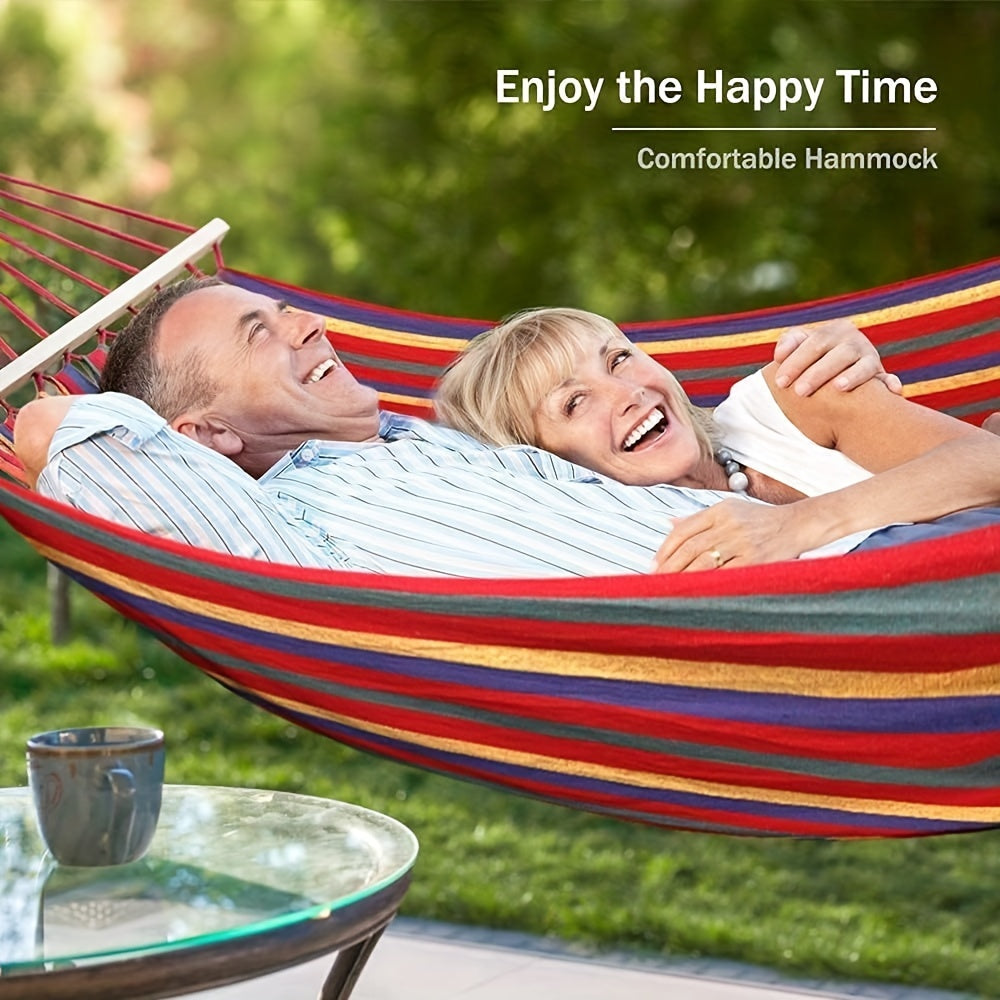 Yashash uchun hamak 149.69kg sig‘imi bilan yig‘iladigan, portativ, nafas oladigan paxta va daraxt halqalar bilan