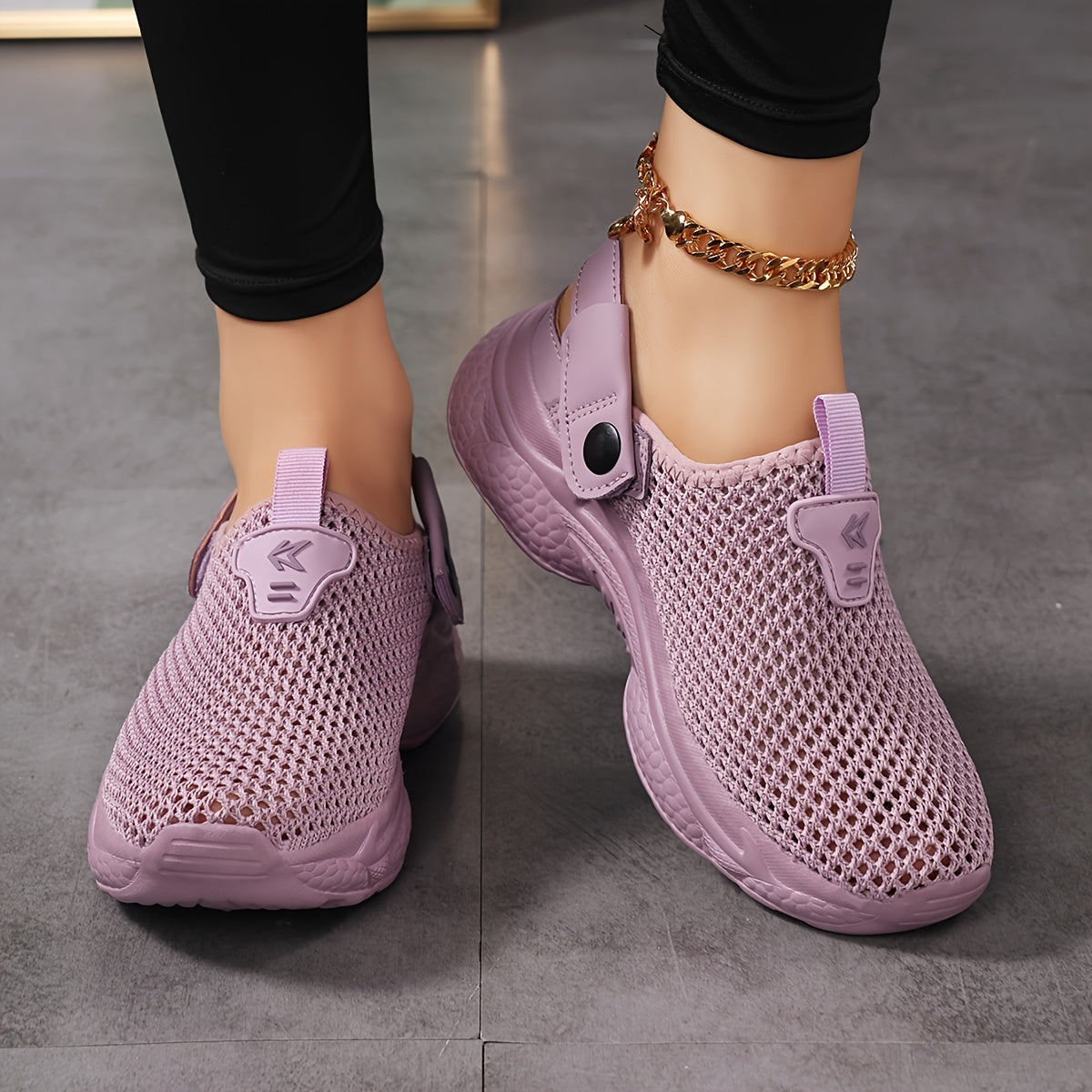 Women's Breathable Knit Sneakers Lightweight Casual Slip-On Summer Shoes
