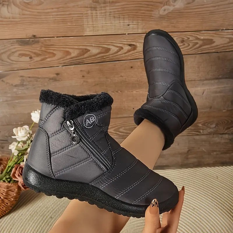 Women's Winter Slip-On Loafers with Plush Fleece Lining Non-Slip Short Boots