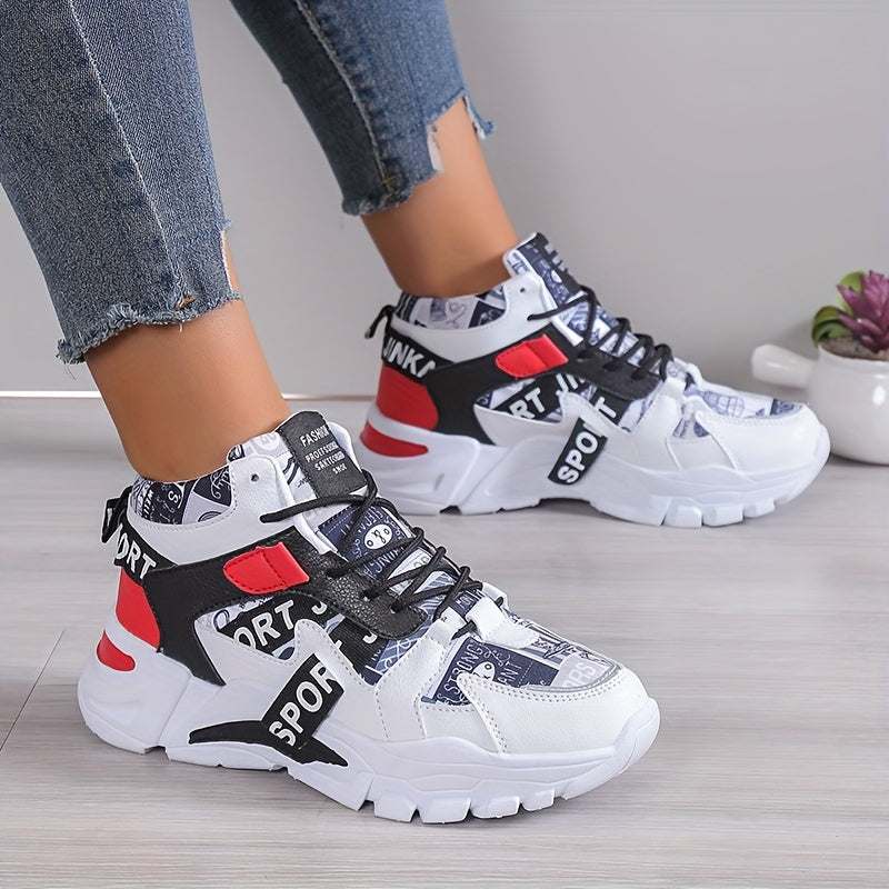 Women's Color Blocking Sneakers for Casual Outdoor Running Non-Slip Comfortable Shoes