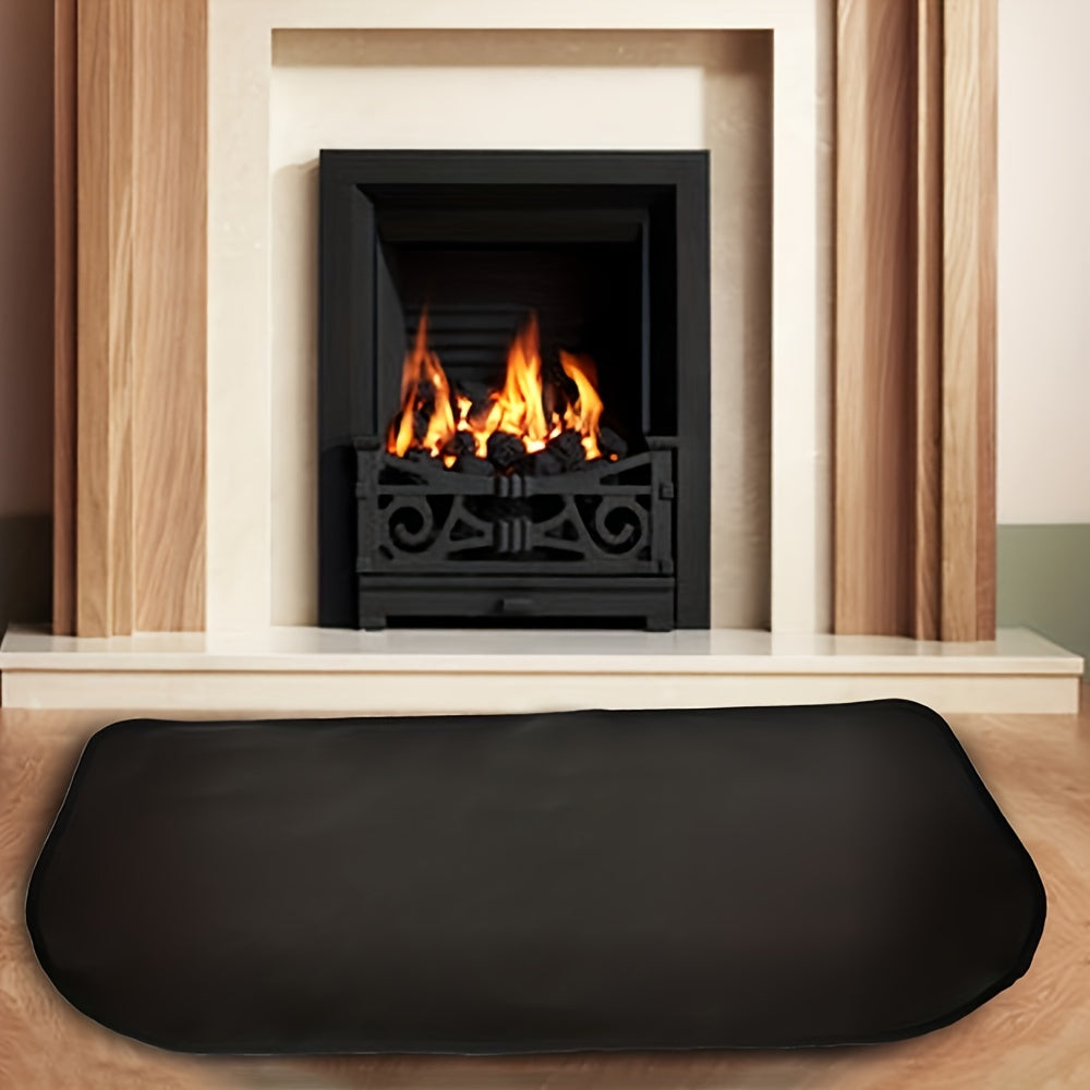 Fireplace Mat Heat-Resistant Double-Layer Glass Fiber Silicone Large Rounded Corner Safety Tool