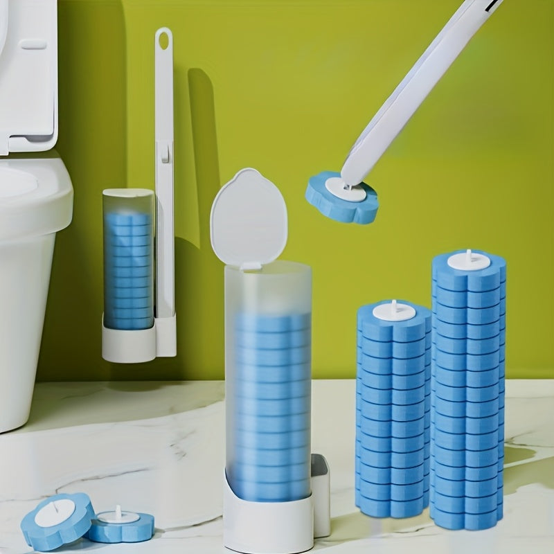 Bir martalik hojatxona cho'tkasi to'plami - oson tozalanadigan, devorga o'rnatiladigan, batareyasiz, hojatxona va hojatxona tozalash uchun ideal.