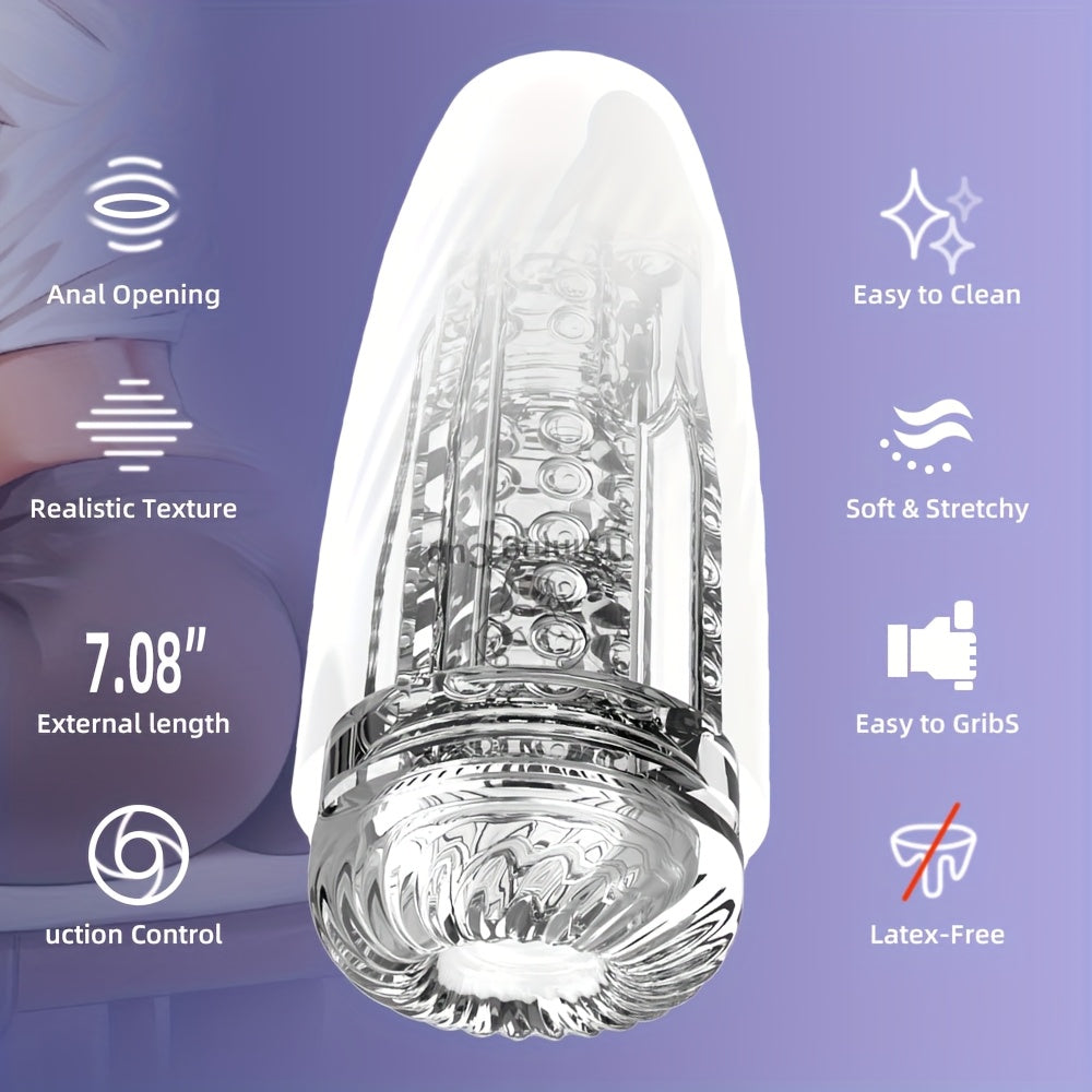 Male Soft Vagina Masturbation Cup Adult Endurance Exercise Transparent Sex Toy