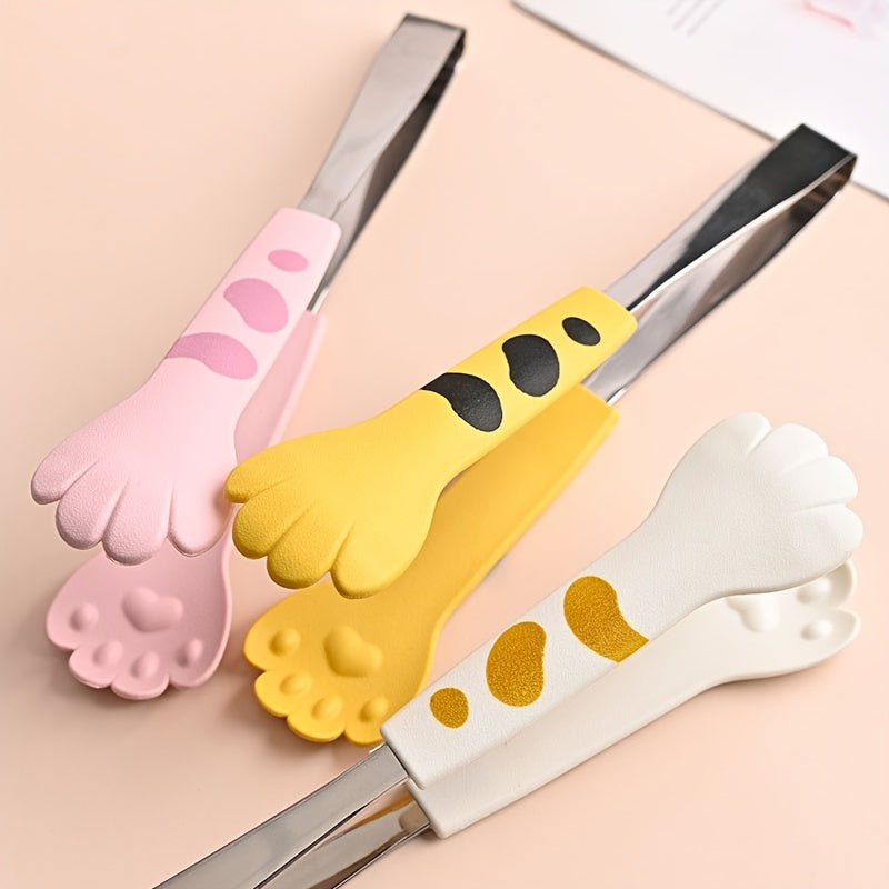 Stainless Steel Cat Paw Shaped Kitchen Tongs for Cooking and Serving