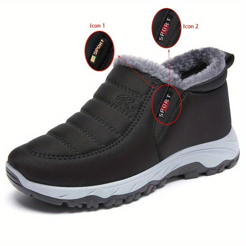 Women's Snow Boots Fleece Lined Slip-On Ankle Winter Waterproof Shoes