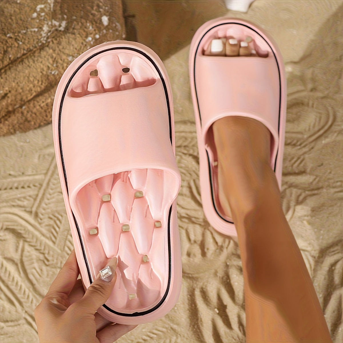 Unisex EVA Slippers Non-Slip Minimalist Stripes House Beach Footwear