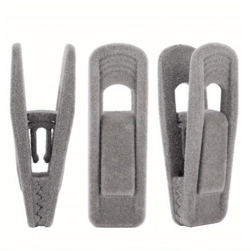 Juego de 20 clips de perchas de terciopelo para pantalones y camisas, clips fuertes para dedos, accesorios de armario