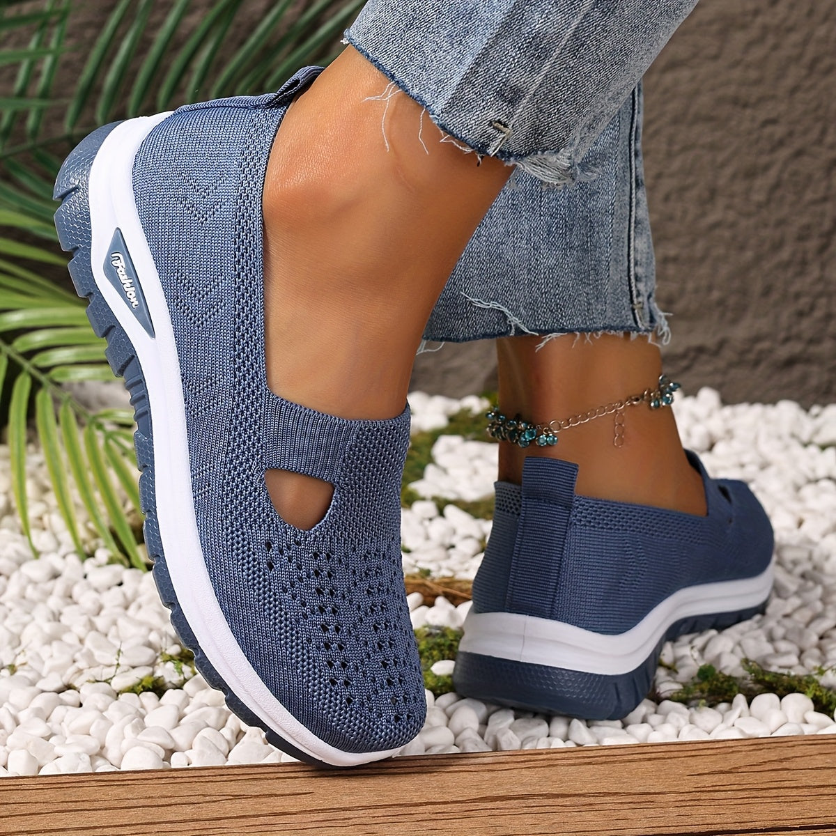 Women’s Casual Slip-On Sneakers Breathable Fabric Summer Beach Shoes