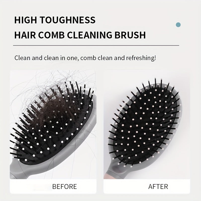 Mini Hair Brush for Curly Hair with Cleaning Claw and Airbag Comb