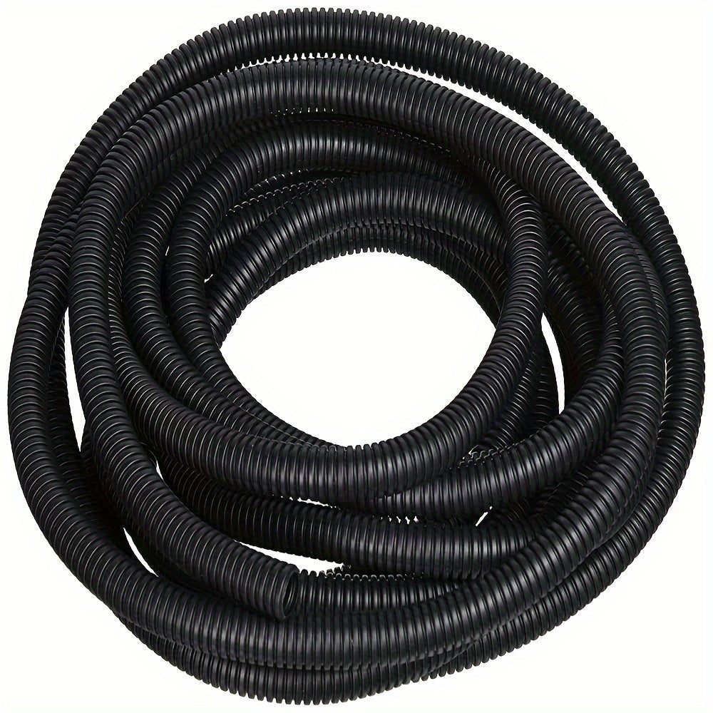 2 Pieces 3m Black Corrugated Non-Split Conduit for Automotive and Indoor Wiring