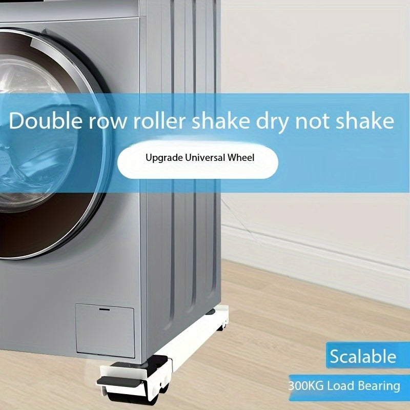Adjustable Stainless Steel Washing Machine Stand with Non-Slip Feet 300KG Capacity