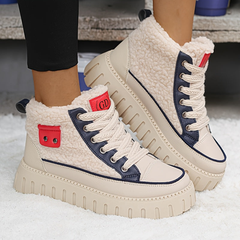 Women's Winter Thickened High-Top Warm Boots Chunky Sole Snow Shoes