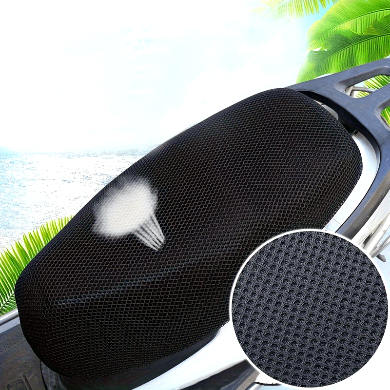 Motorcycle Seat Cover Breathable Mesh Sun Protection Polyester
