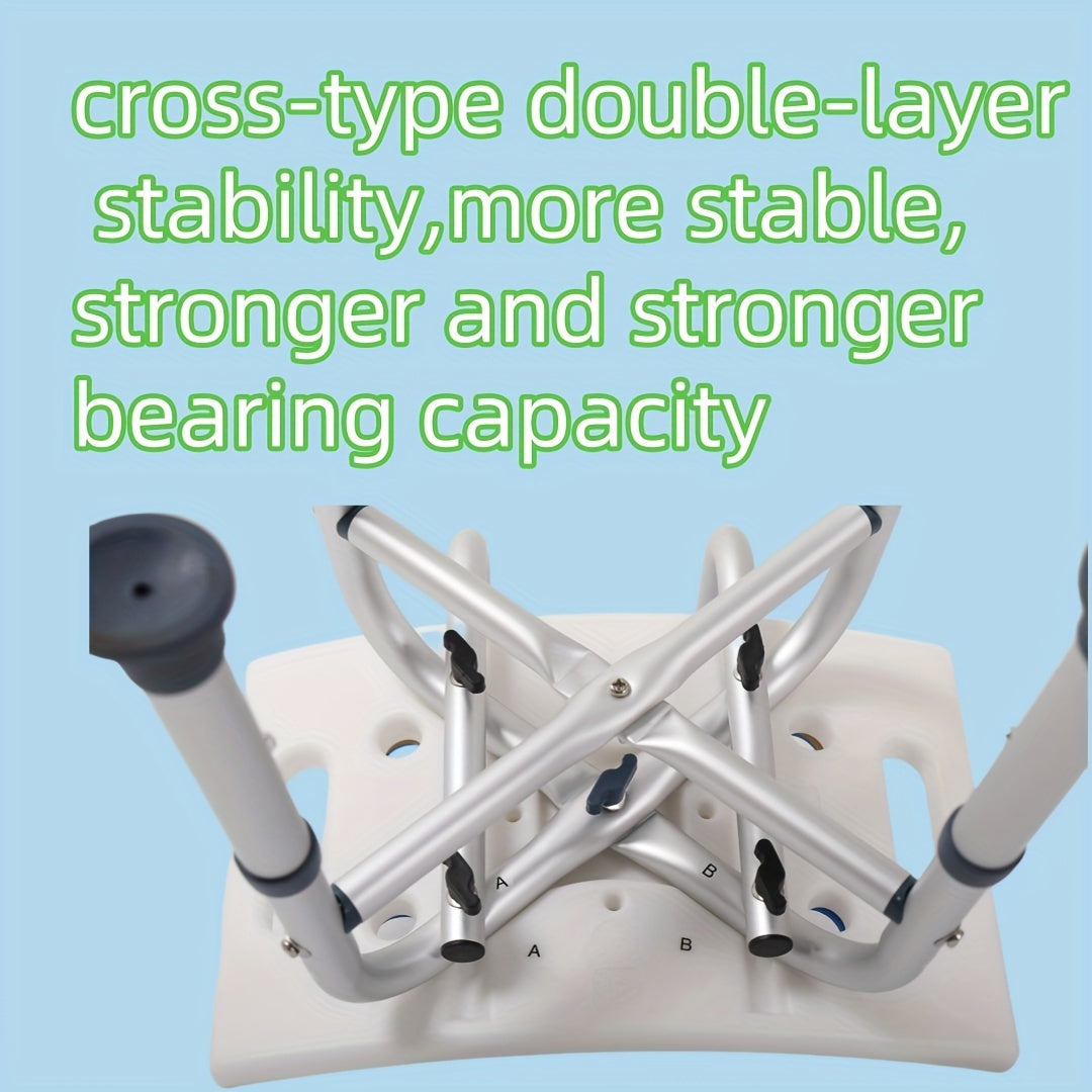 Adjustable Shower Stool with Backrest for Seniors and Disabled Adults Supports Up to 199.58 KG