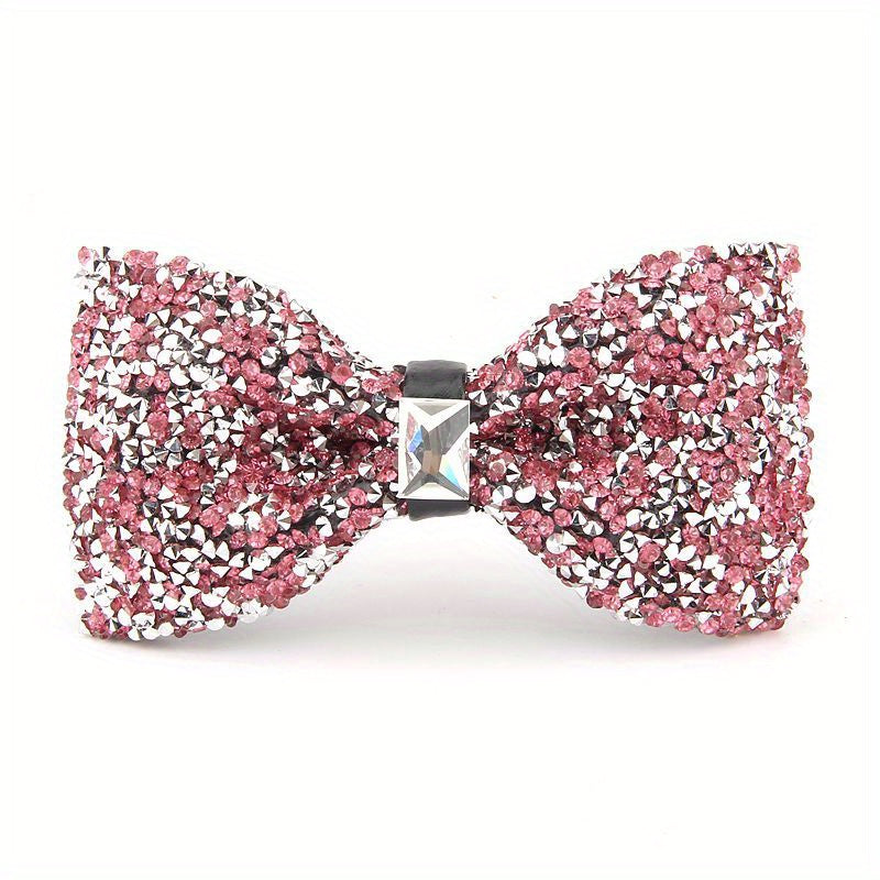 Men's Bow Tie with Faux Diamond Knot for Weddings and Formal Events