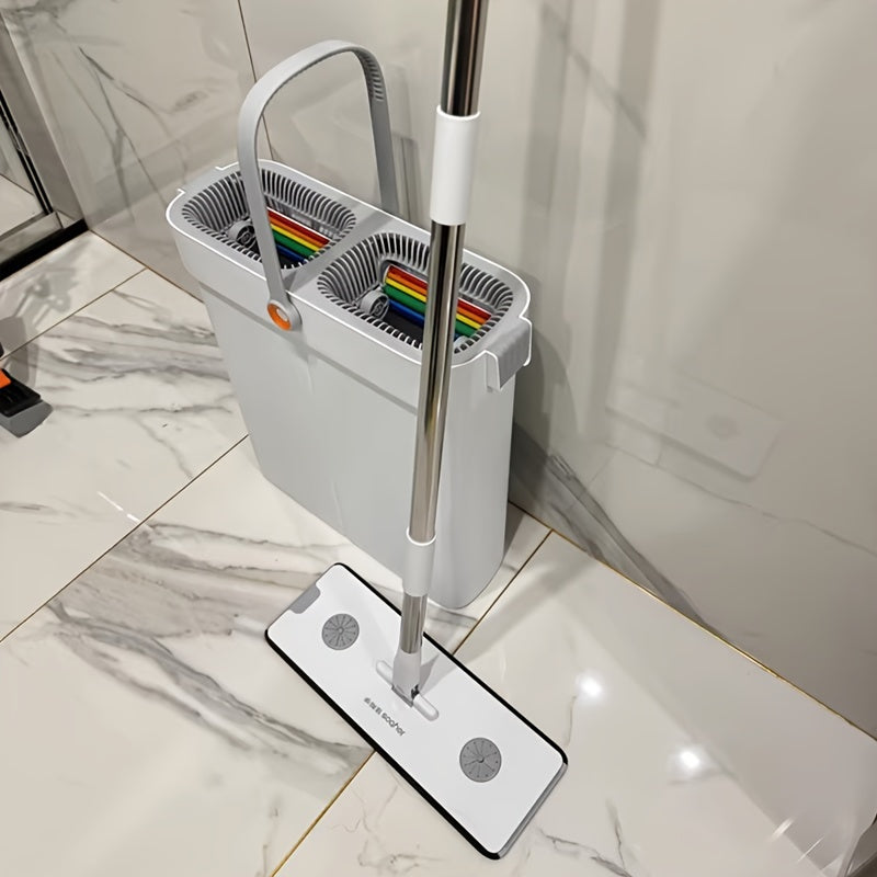 Ultimate Mop and Bucket Set with 2 Pads, Extendable Handle, Dual-Sided Scraper