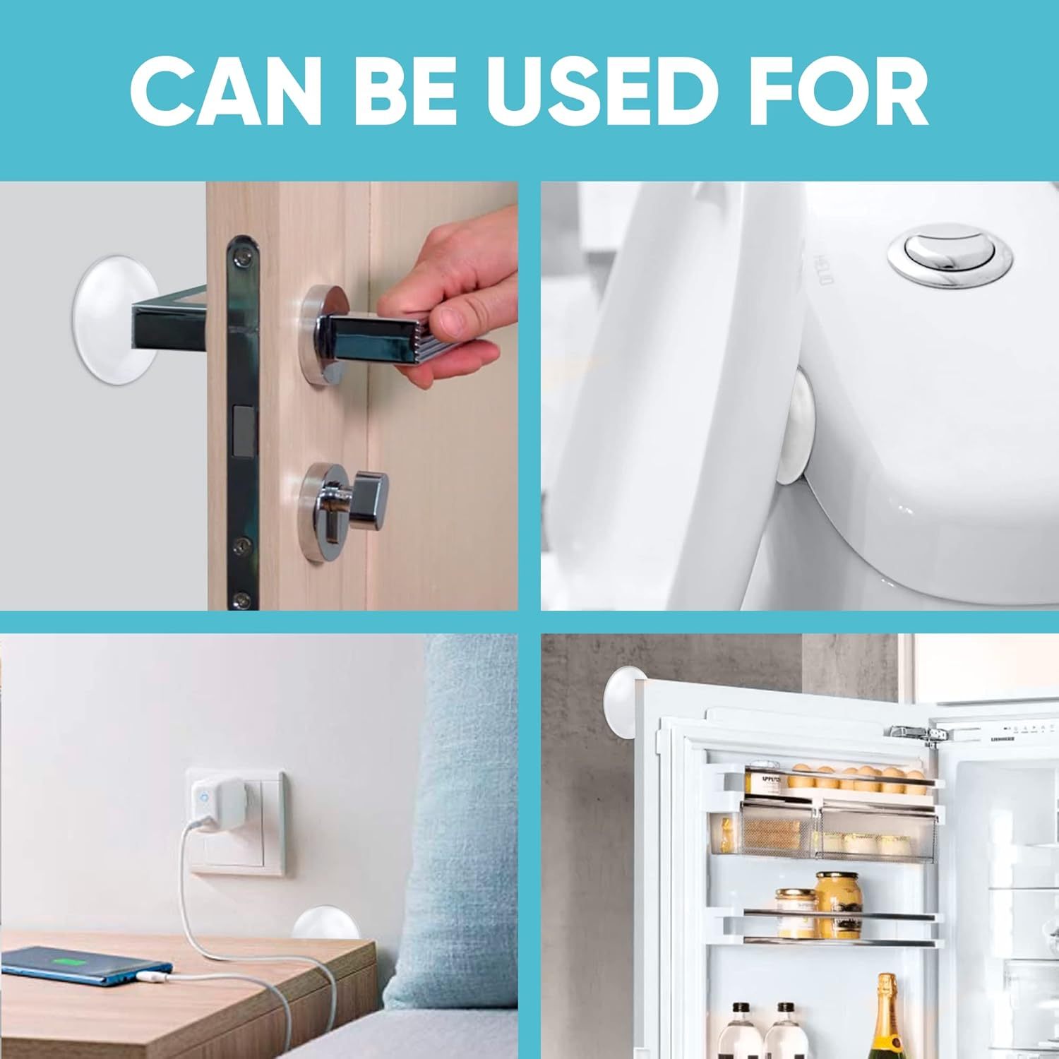 6 самоклеящихся защитников стен для дверей: прозрачные, амортизирующие удары, снижающие шум. Легко устанавливаются, многоразовые для дома и офиса.