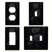 Luz decorativa de flor Rosa Negra para cubierta de interruptor, material PC, decoración artística para el hogar