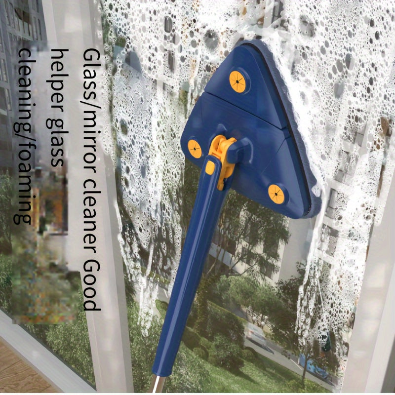 360° Rotating Cleaning Mop Set with Long Handle and 2 Cloths for Wet and Dry Use