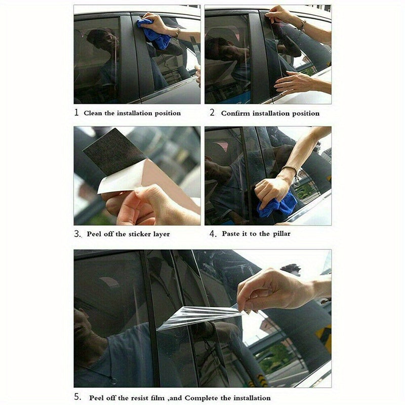 6 Pack Gloss Black Plastic Pillar Posts for Front Door Trim Sudora