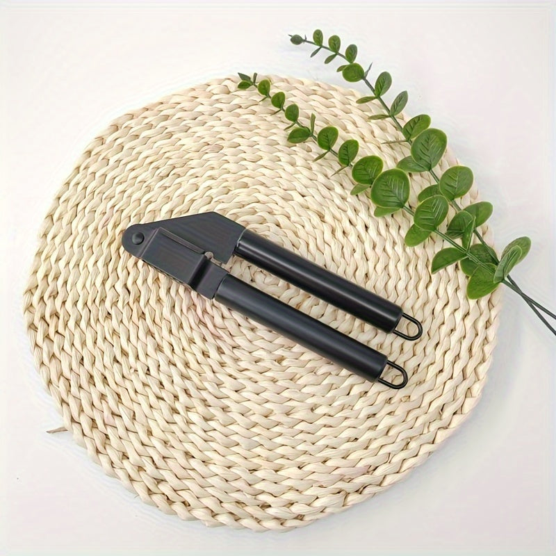 Qora va oltin rangli zanglamaydigan po'latdan yasalgan sarimsoq bosish mashinasi 19.5cm Qo'lda oshxona sharbati chiqaruvchi, oson tozalash