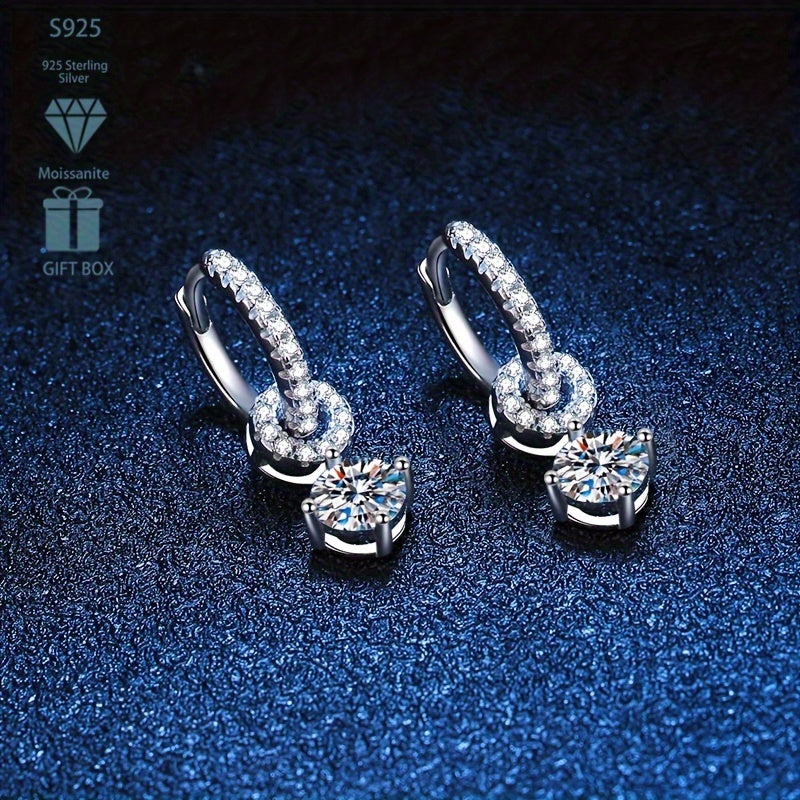 Ayollar uchun 5 ta rangda Sterling Silver Moissanite tushirish sirg‘alari