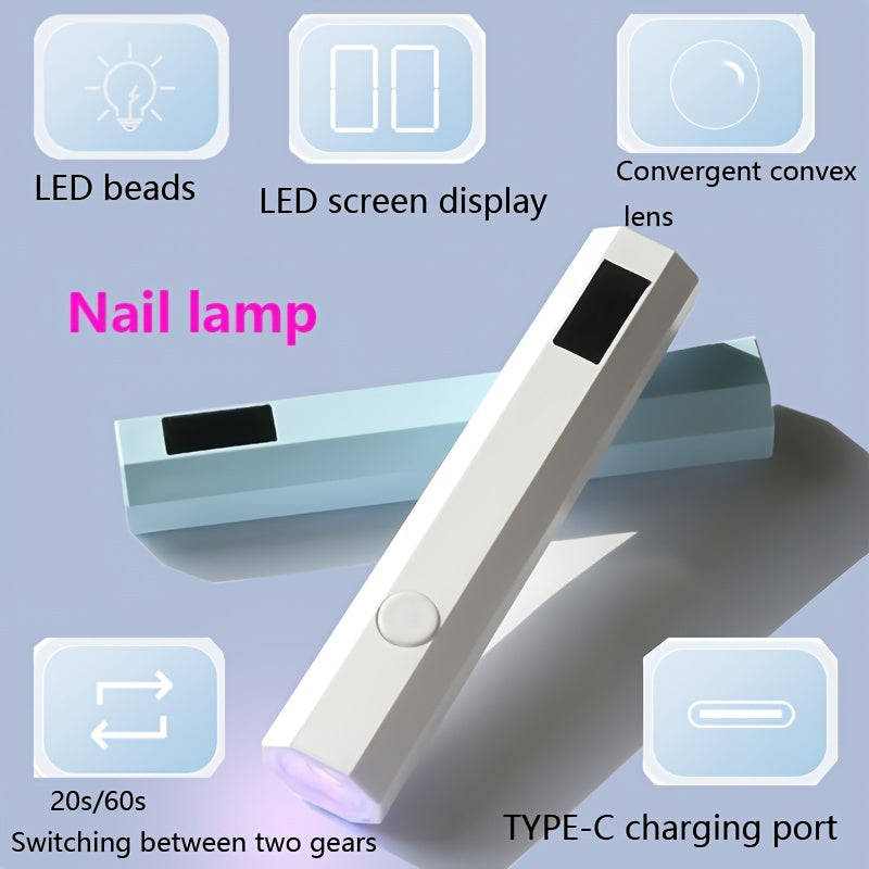 Rechargeable LED Nail Lamp with USB Charging and Compact Design
