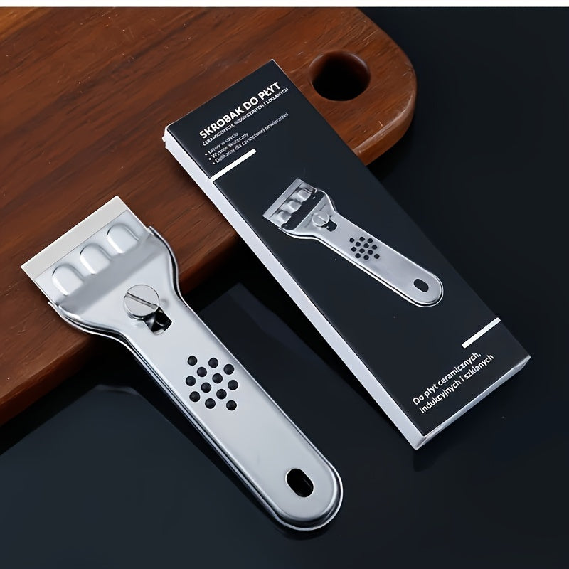 Versatile Stainless Steel Cleaning Shovel for Appliances with Razor Blade Scraper