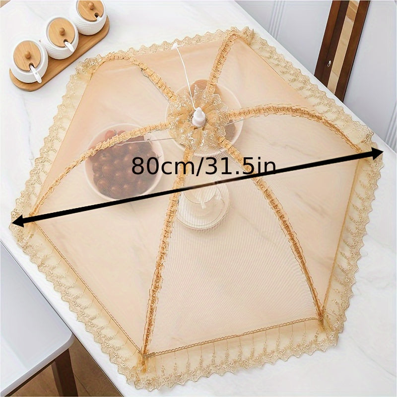 Foldable Food Cover for Indoor Outdoor Use, Fly-Proof, Reusable, Food Protection