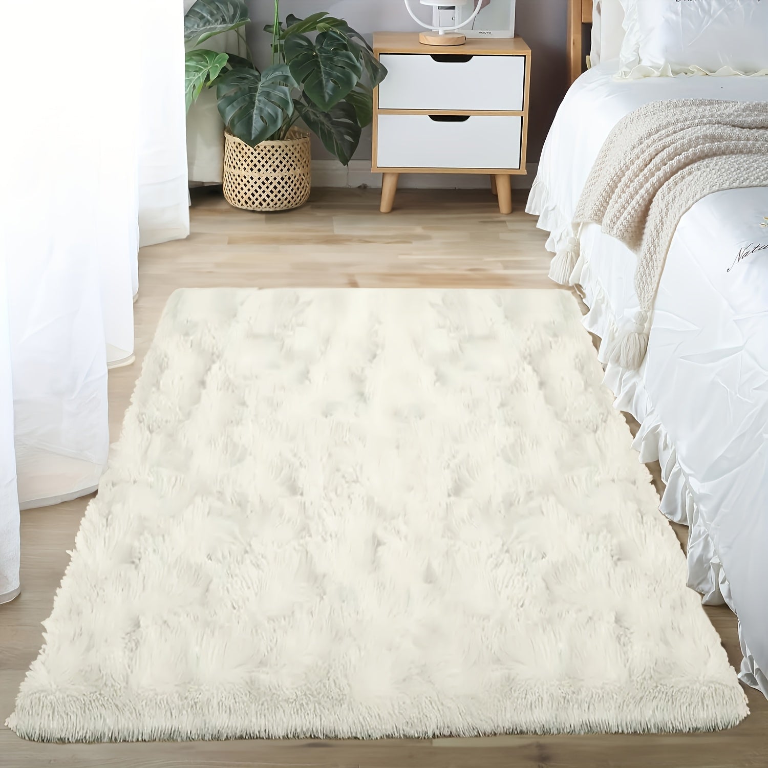 Soft Plush Drum Carpet Area Rug Non-Slip Washable Fabric Bedroom Living Room Dorm Decor