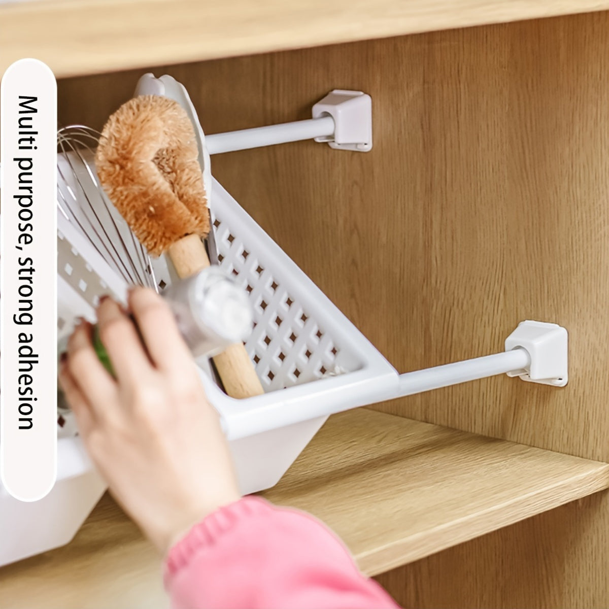 Soporte para barra de cortina de 2/4 piezas, soporte telescópico para barra de ducha sin taladro, con gancho para colgar