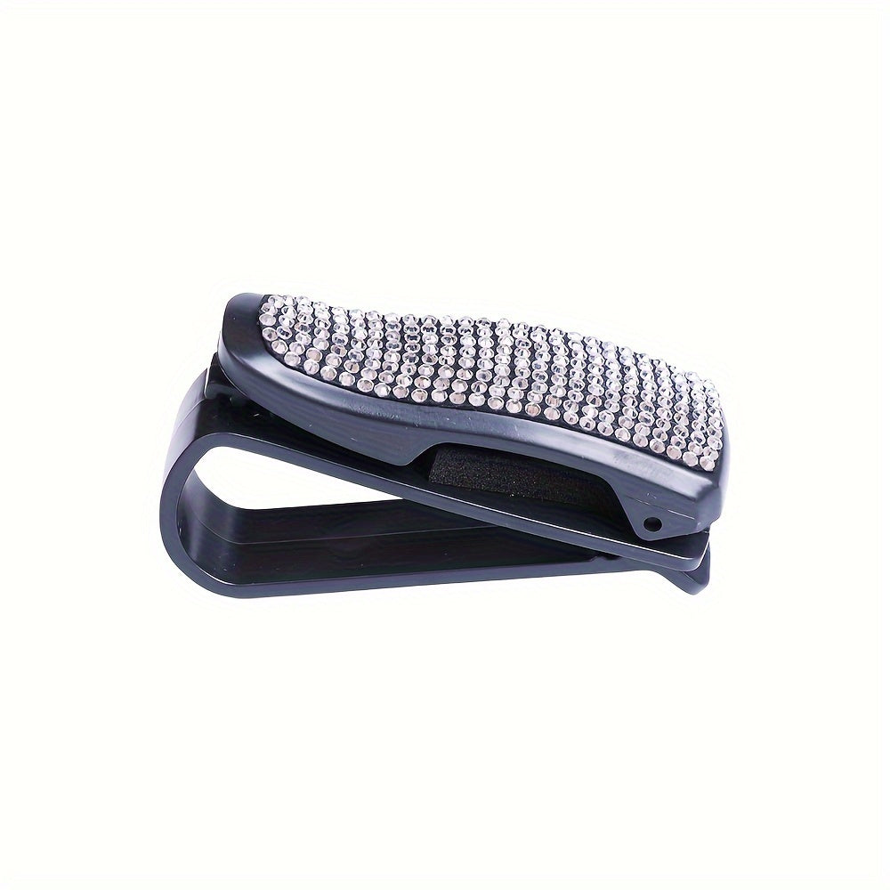 Unisex Rhinestone Sun Visor Glasses Holder Dazzling Multi-Color Jewelry Clip