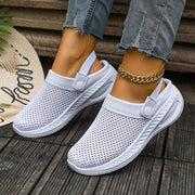 Women's Casual Breathable Slip-On Sports Slippers Wide Fit Solid Color