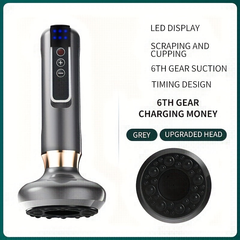 Herramienta eléctrica Gua Sha con dispositivo de masaje recargable USB de 6 velocidades para uso en el hogar