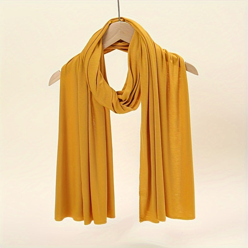 Ayollar uchun yuqori sifatli bir rangli polyester sharf, barcha fasllar va tadbirlar uchun mos, Ramazon uchun qulay.