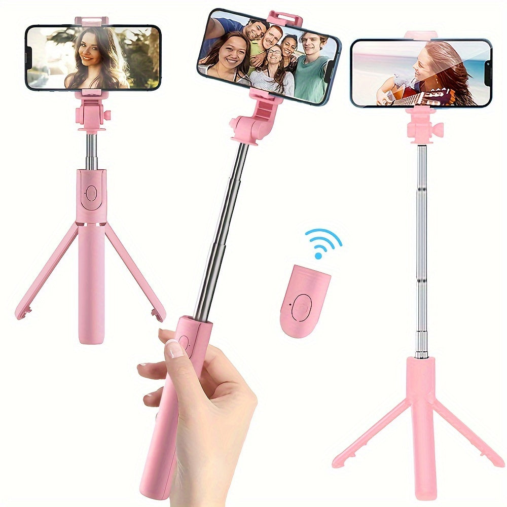 Selfie Stick with Phone Mount Wireless Remote 360° Rotation Extendable Travel Essential for Smartphones