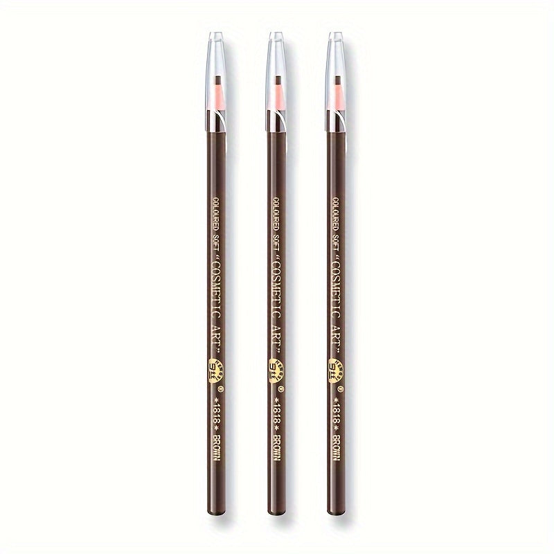 Women Waterproof Eyebrow Pencils 3 Pack Long-Lasting Brown Black