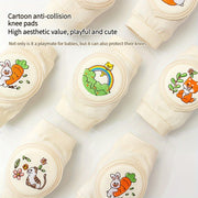 Kids Knee Pads Set of 2 Lightweight Breathable Anti-Slip Beige Polyester