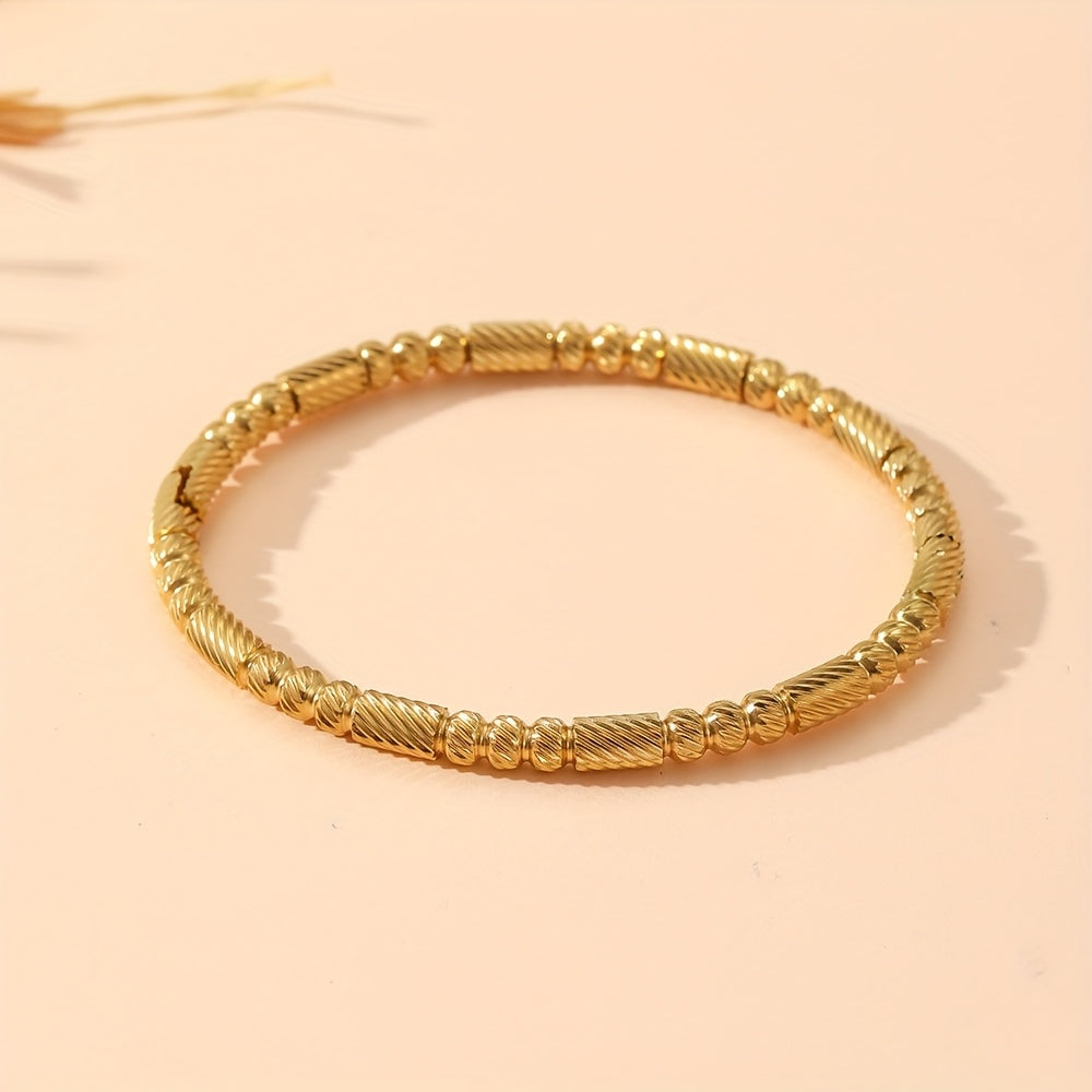 Stainless Steel Roman Numeral Bracelet Unisex Adjustable Cuff Jewelry