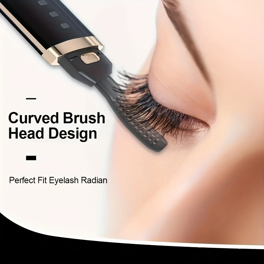 USB orqali zaryadlanadigan isitiladigan kirpik buruvchi, 3 ta isitish sozlamasi bilan - Ayollar uchun elektr kirpik buruvchi asbob, oson permalash, 280mAh batareya, qora/oltin, kirpik permalash asboblari