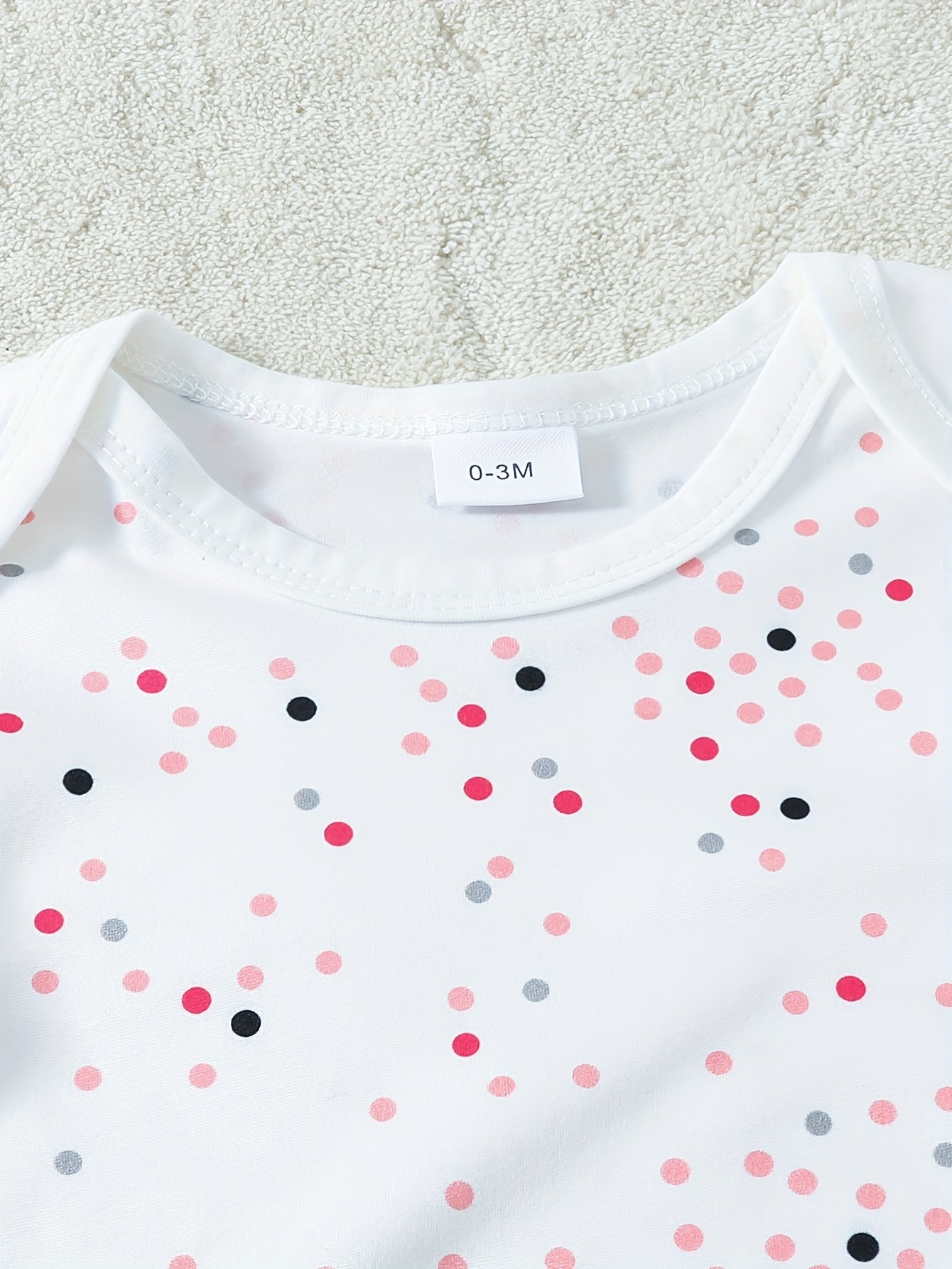 Set of Six Cute Bunny-Themed Short-Sleeve Cotton Baby Onesies for Outdoor Wear