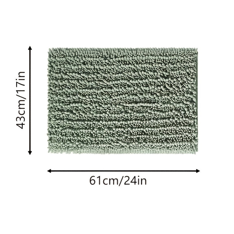 Thick Plush Bath Floor Mat Non-Slip Waterproof Dustproof for Bathroom Kitchen Living Room
