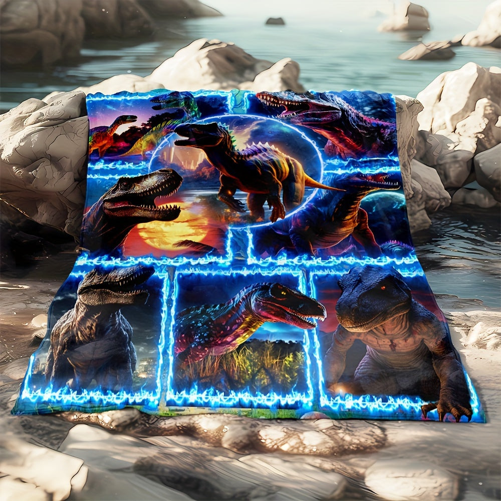 Плед из фланели с узором Blue Flame Splice для дивана, кровати, кресла, путешествий и подарка