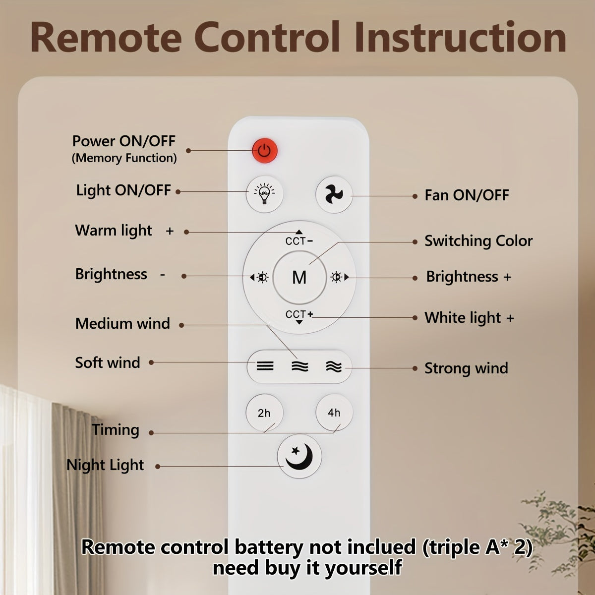 Smart Ceiling Fan with Lamp Remote Control Dimmable E26/E27 Socket for Bathroom Bedroom Kitchen Living Room