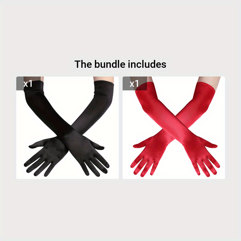 1920s Style Gatsby Flapper Satin Opera Long Gloves for Women