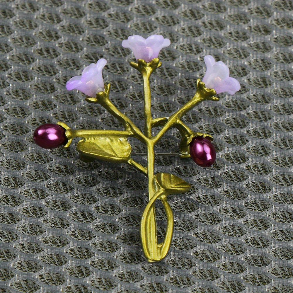 Petunia Flower Brooch Enamel Alloy Geometric Floral Jewelry Accessory