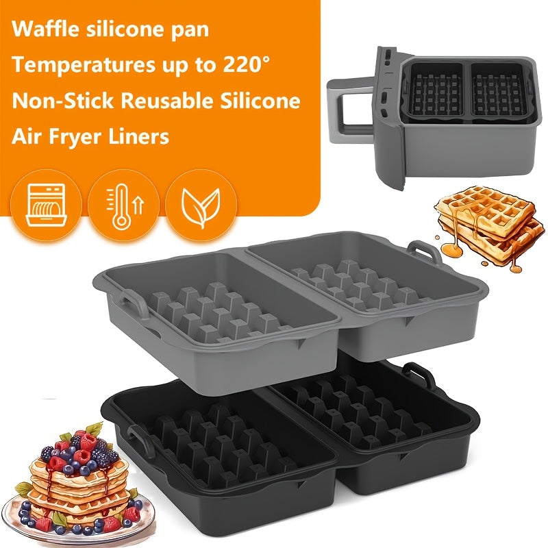 2pcs Silicone Air Fryer Baking Molds Non-Stick Reusable Liners Compatible with Ninja Air Fryer Models