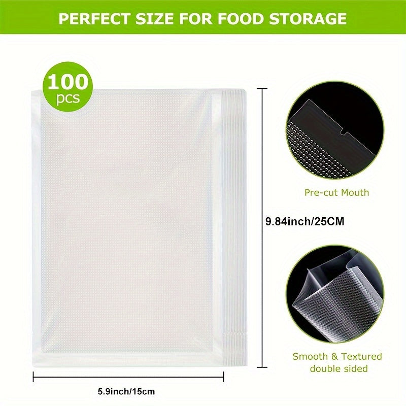 BPA-Free Vacuum Sealer Bags for Food Storage 3.93-15.74 Inches Pack of 100