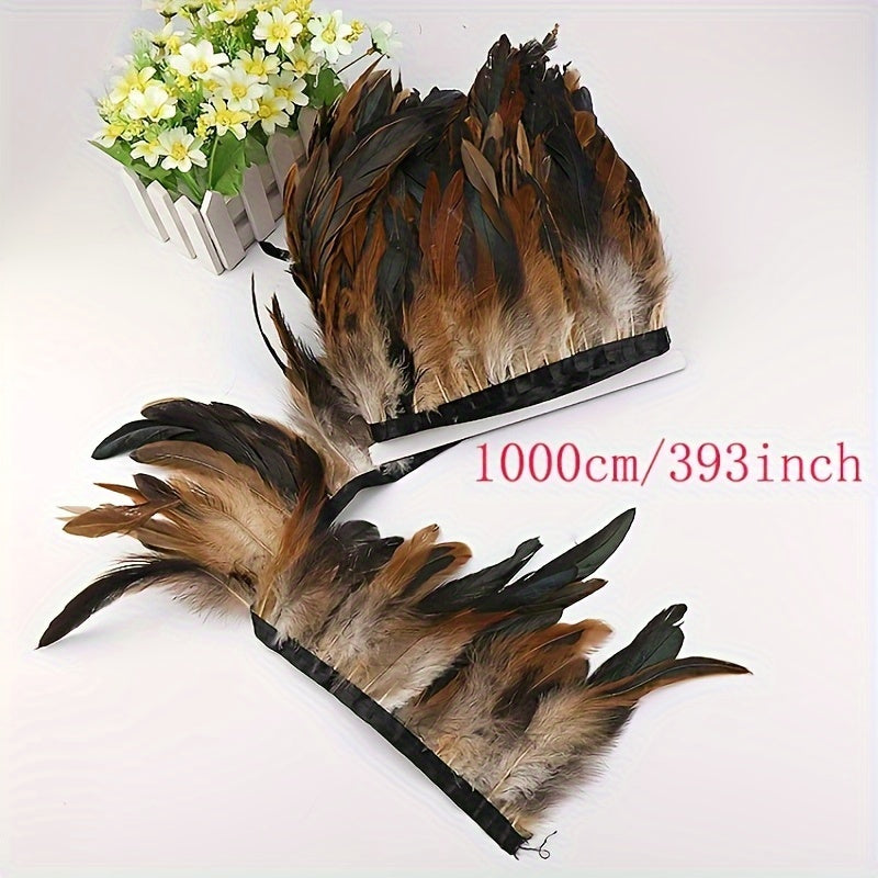 Feathered Ribbon Cotton Blend for DIY Crafts Bridal Wedding Halloween Christmas 1000cm